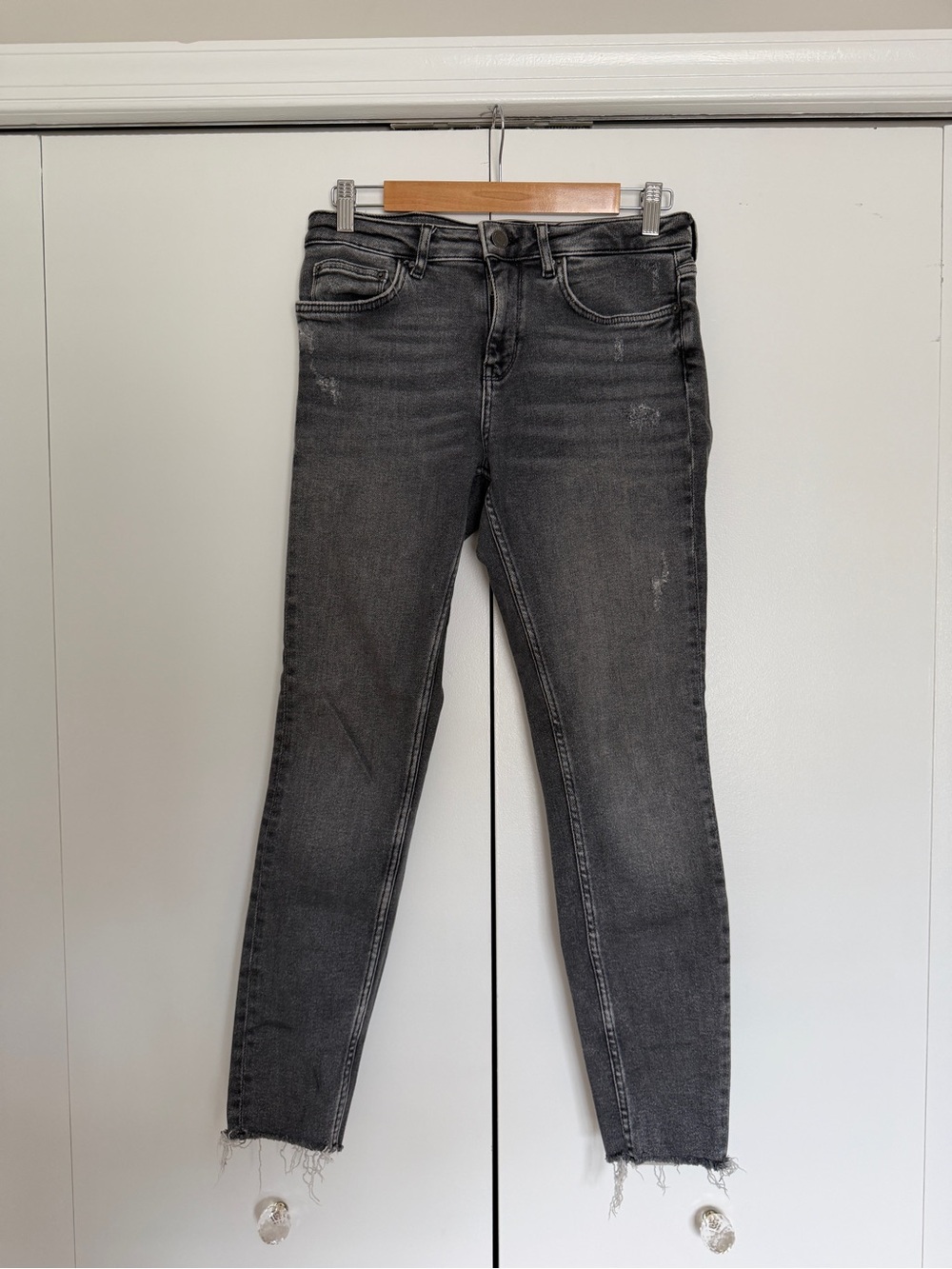 Zara Black Washed Skinny Jeans sz 6